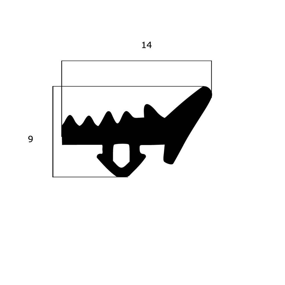 Verglasungsdichtungen - Verglasungsdichtung für Fenster | 9 mm Höhe | Farbe: schwarz