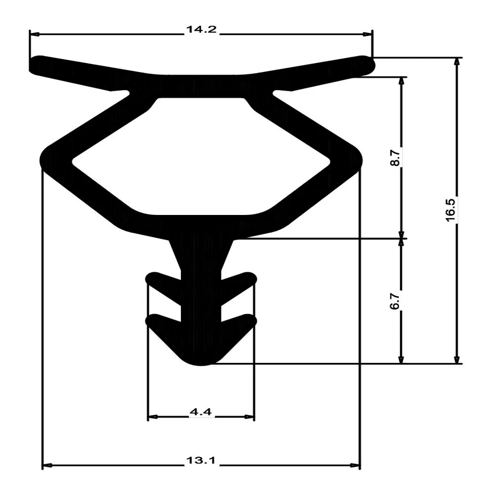 Dachfensterdichtung für Velux Dachflächenfenster | Höhe: 17 mm | Farbe: schwarz