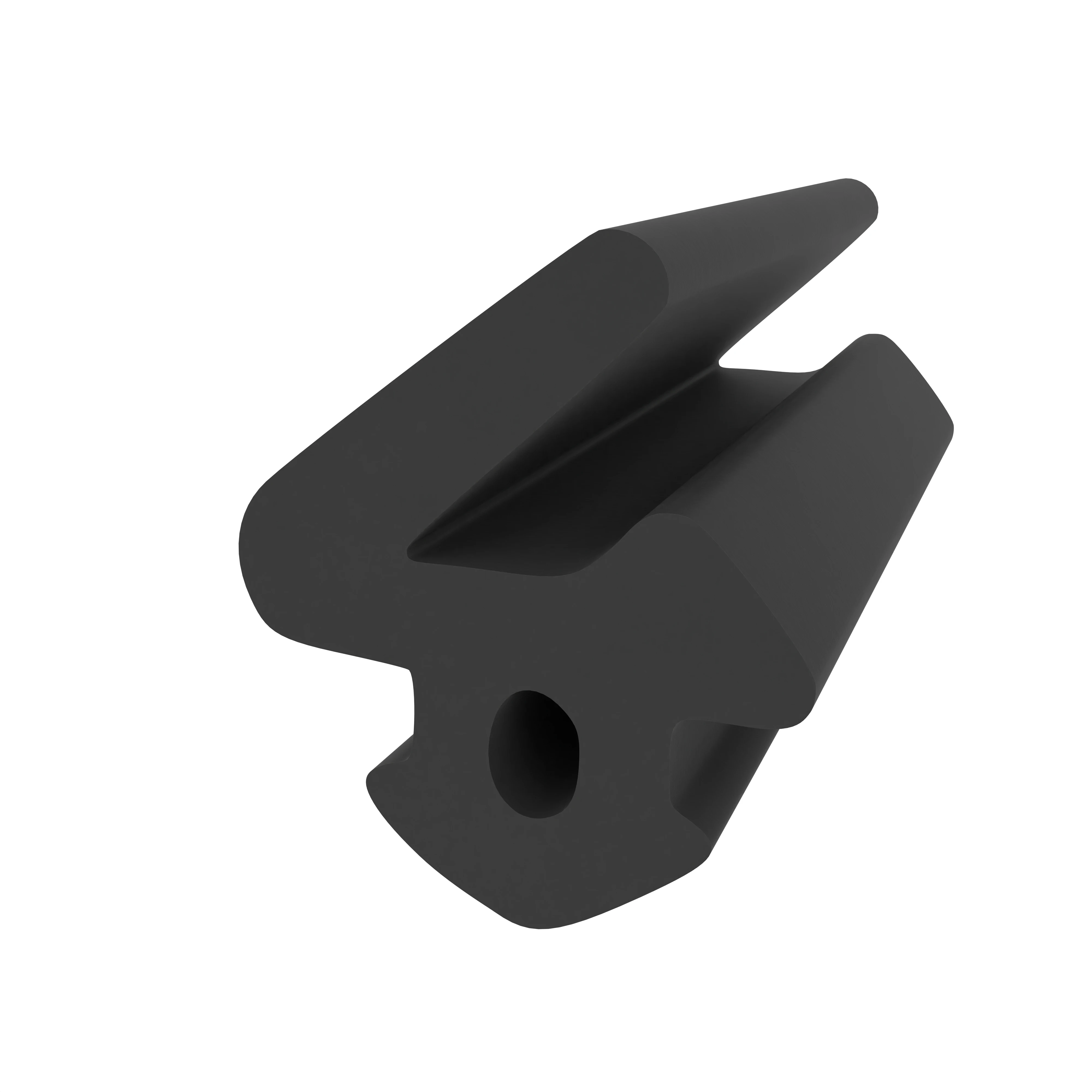 Anschlagdichtung mit Lippe und profiliertem Fuß | 9,5 mm Höhe | Farbe: schwarz  Anschlagdichtung mit Lippe und profiliertem Fuß | 9,5 mm Höhe | Farbe: schwarz