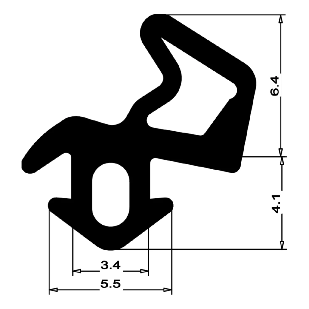 Anschlagdichtung für Schüco Fenster | 11 mm Höhe | Farbe: schwarz