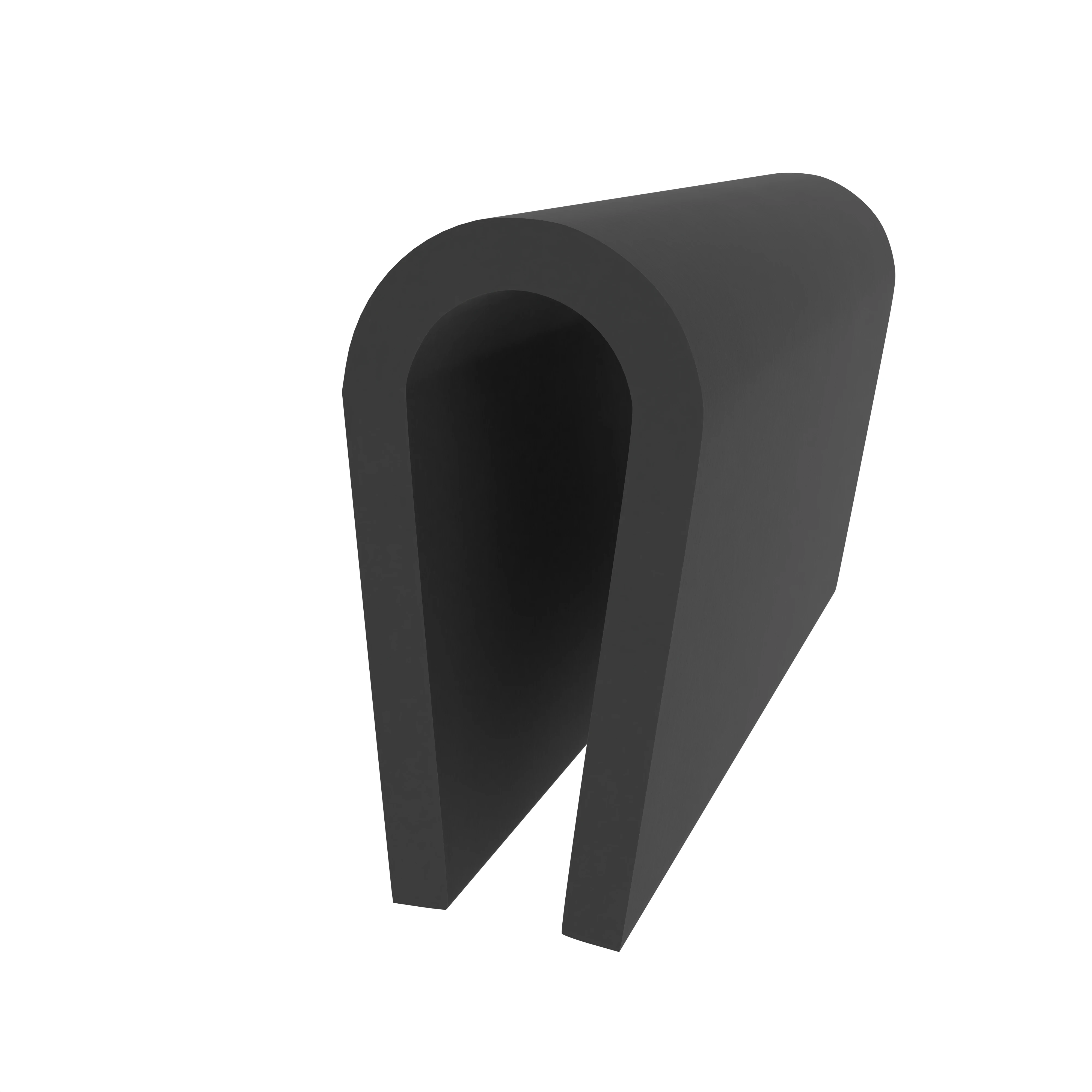 Gummi-U-Profil für 4-6,5mm Klemmbereich in schwarz