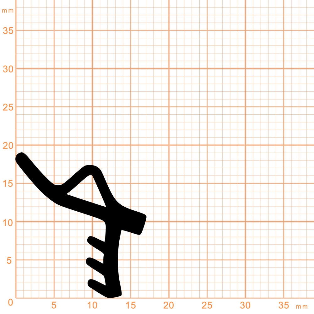 Türrahmen Dichtung - Anschlagdichtung für Holzfenster oder -türen | 19 mm Höhe | Farbe: schwarz