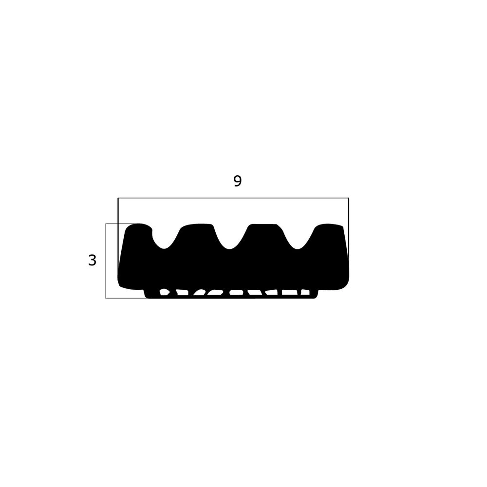 Türdichtung selbstklebend - Klebedichtung mit K-Profil | Spaltbreite: 2 – 3 mm | Farbe: weiß
