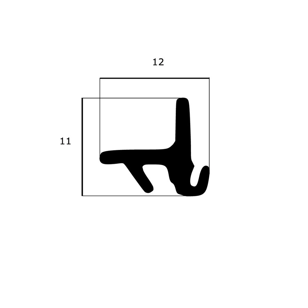 Türrahmen Dichtung - Mitteldichtung für Metall- und Alufenster | 11 mm Höhe | Farbe: schwarz