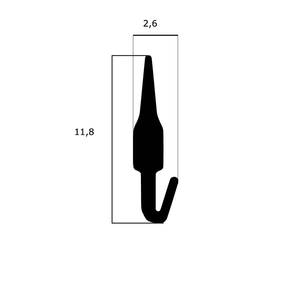 Türrahmen Dichtung - Anschlagdichtung mit Lippe und profiliertem Fuß | 11,8 mm Höhe | Farbe: schwarz 
