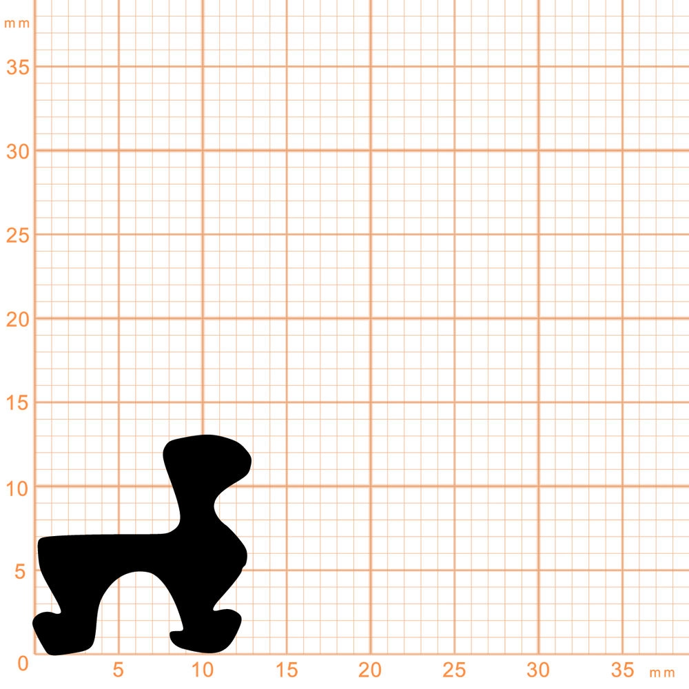 Mitteldichtungen - Mitteldichtung für Metall- und Alufenster | 13 mm Höhe | Farbe: schwarz