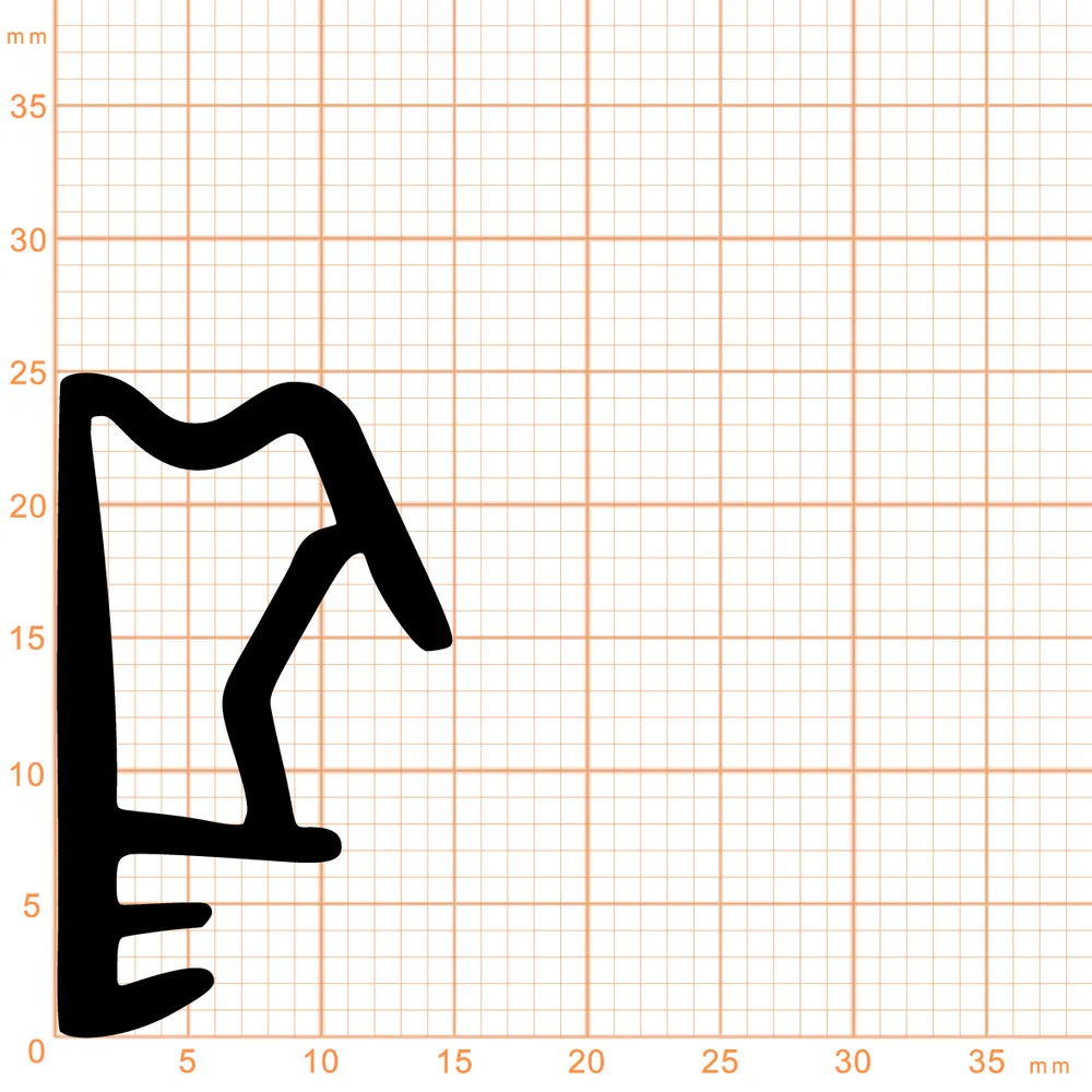 Türrahmen Dichtung - Flügelfalzdichtung für Schörghuber Spezialtüren | 15 mm Höhe | Farbe: grau