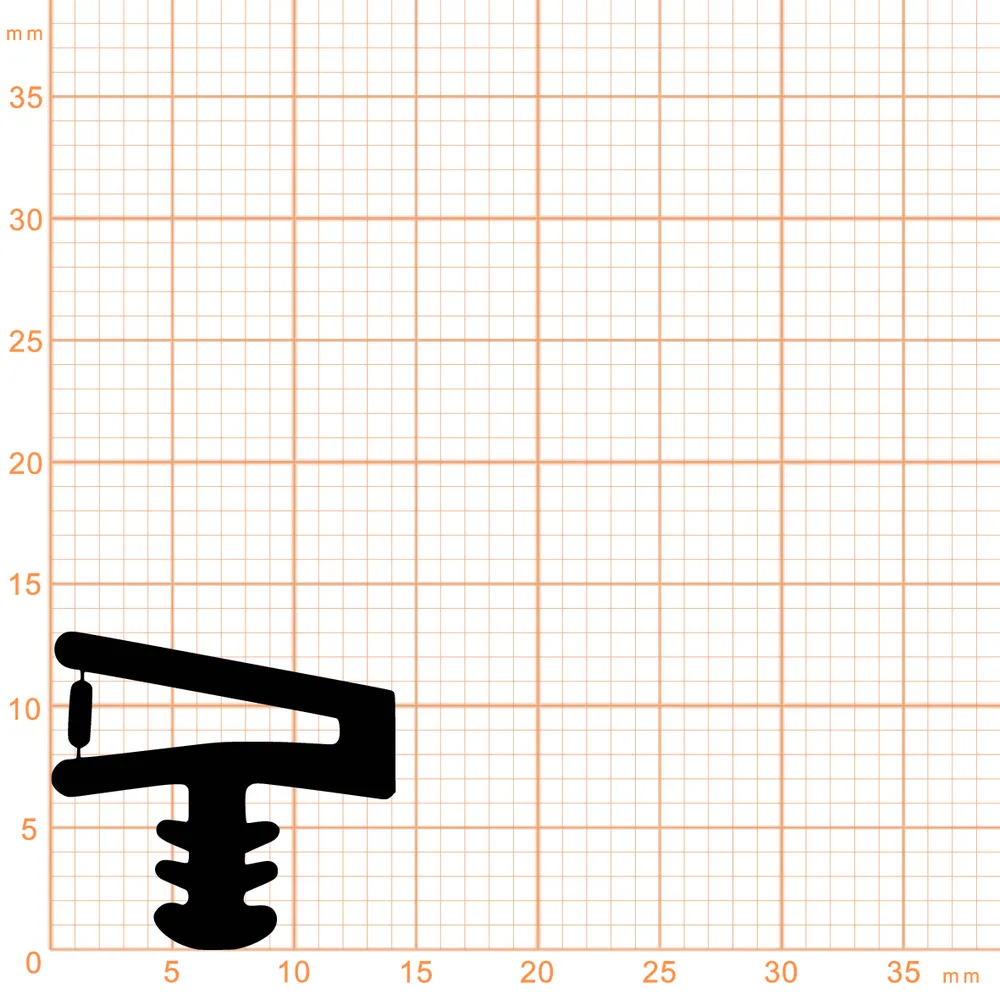 Türrahmen Dichtung - Holzzargendichtung für Haustüren | 13 mm Höhe | Farbe: grau