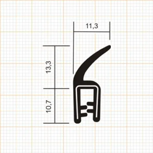 Kantenschutz Dichtprofile - Kantenschutzprofil | Klemmbereich: 1,5 - 2,5 mm | Farbe: schwarz