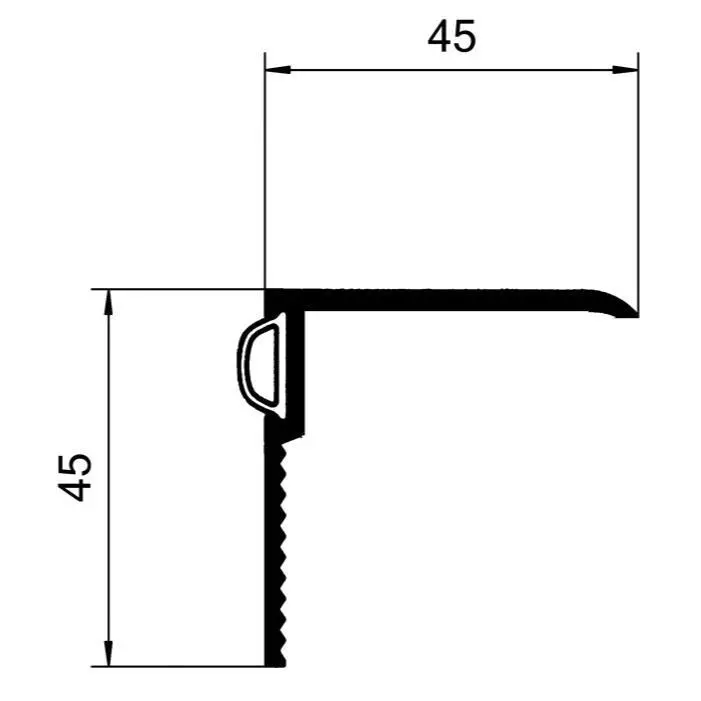 Renovierungsschienen für Bodenschwellen | Breite: 45 mm | Farbe: silber