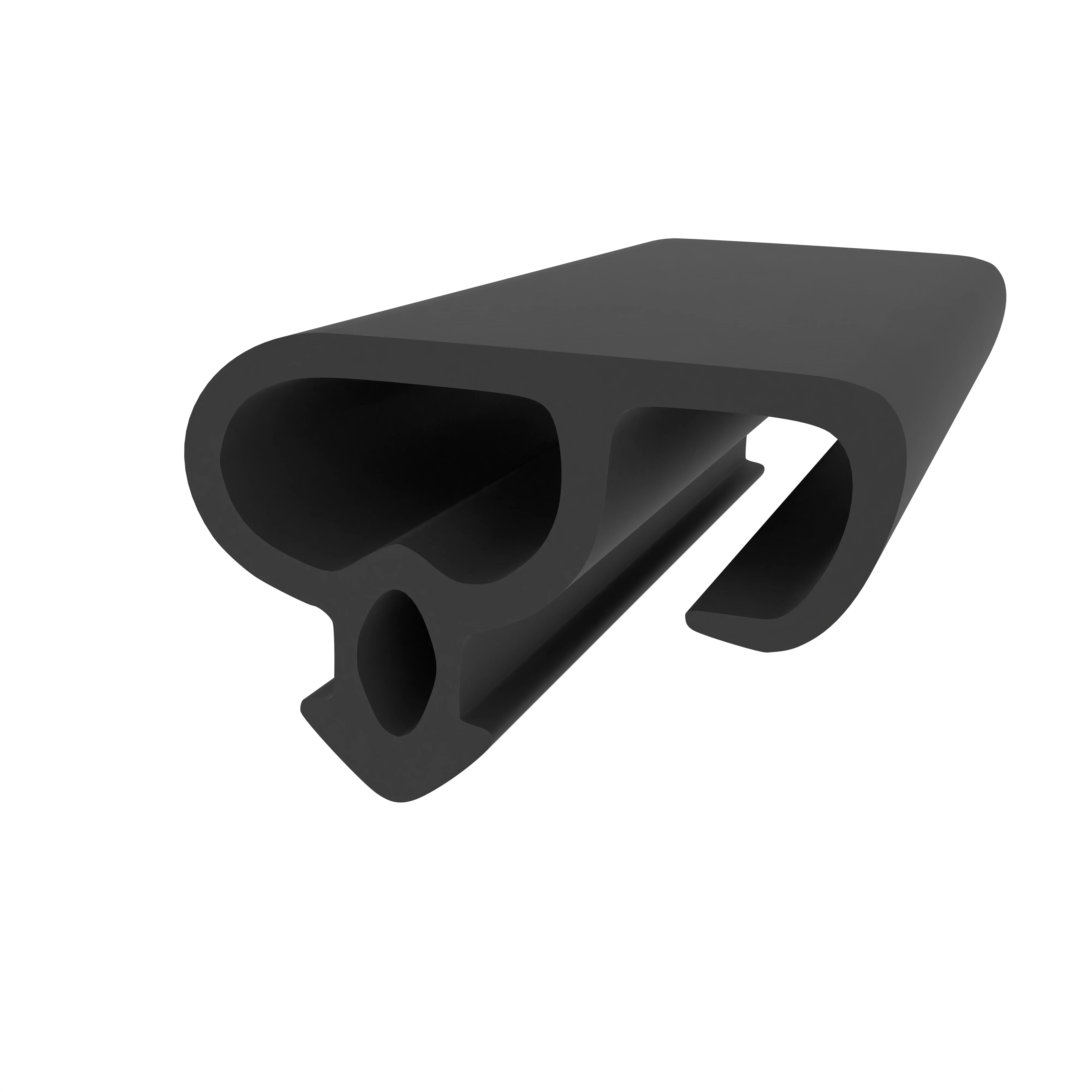 Lippendichtungen - Anschlagdichtung mit Schlauch | 10 mm Höhe | Farbe: schwarz 