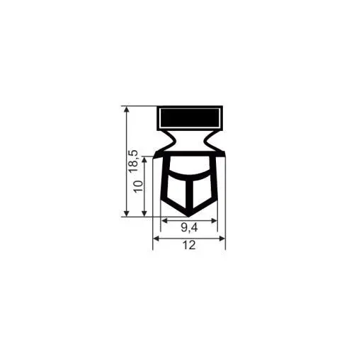 Kühlschrankdichtungen - Kühlschrankdichtungsrahmen | Höhe: 18,5 mm | Farbe: weiß