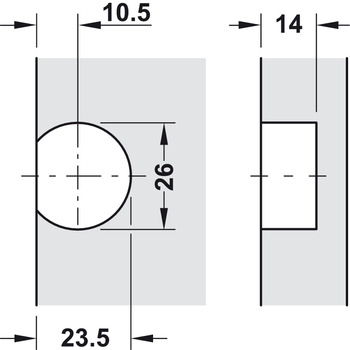 Scharniere - Klappenscharnier für Holzklappen | 90° Öffnungswinkel | Farbe: vernickelt