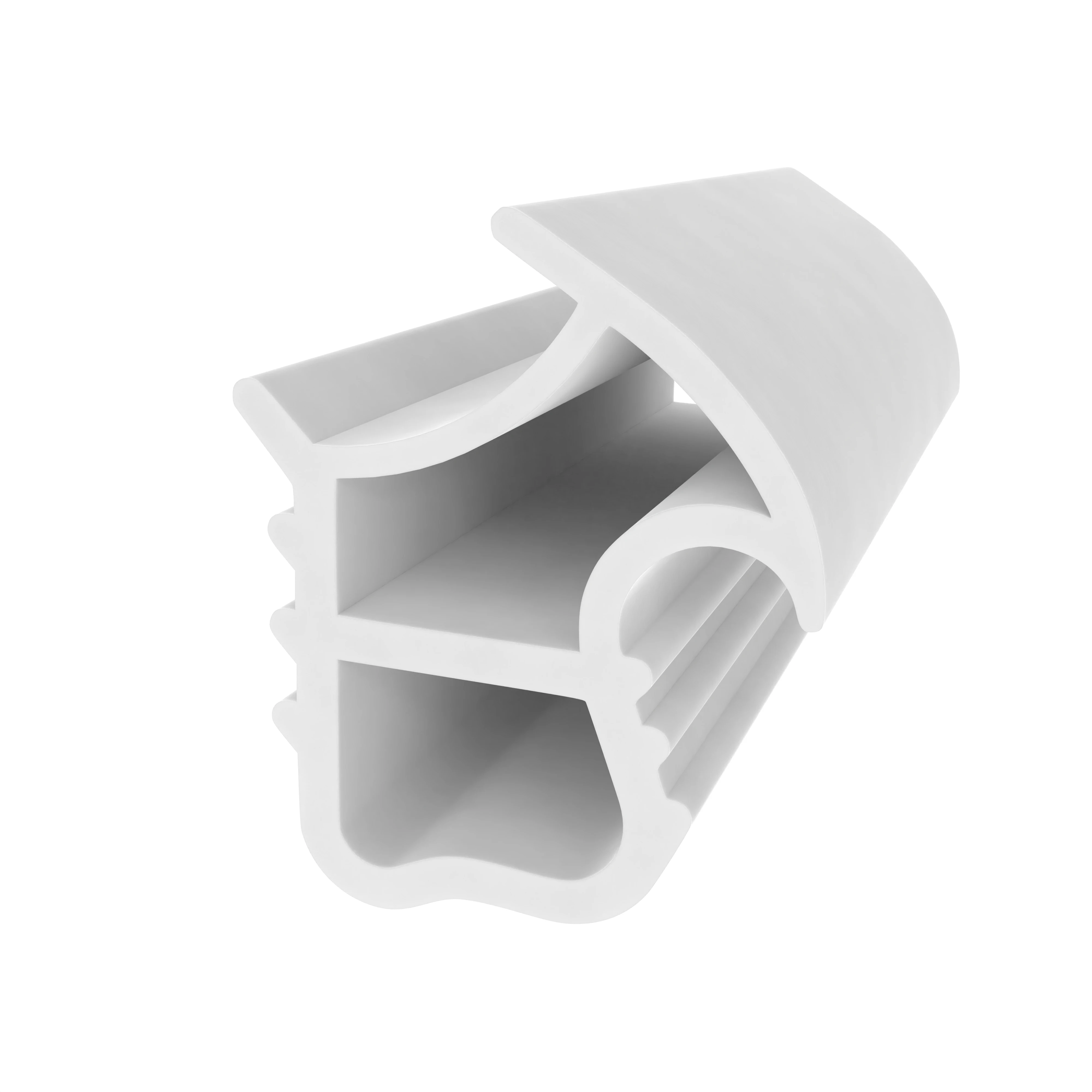 Stahlzargendichtung für senkrechte Nut | 20 mm Höhe | Farbe: weiß