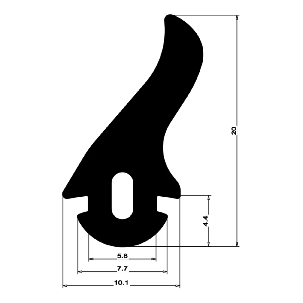 Mitteldichtung für Metall- und Alufenster | 21 mm Höhe | Farbe: grau
