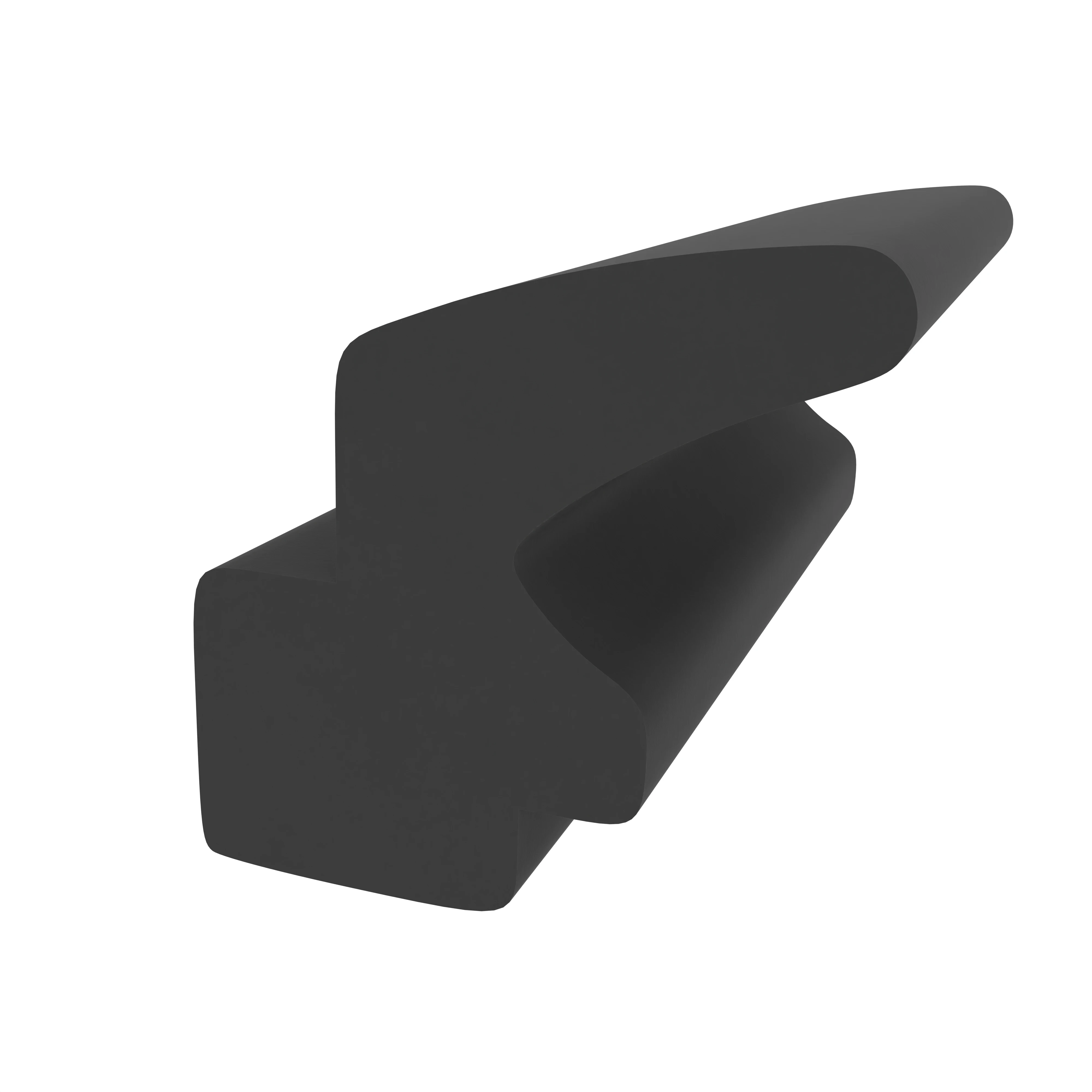 Lippendichtungen - Anschlagdichtung mit Lippe | 7 mm Höhe | Farbe: schwarz 