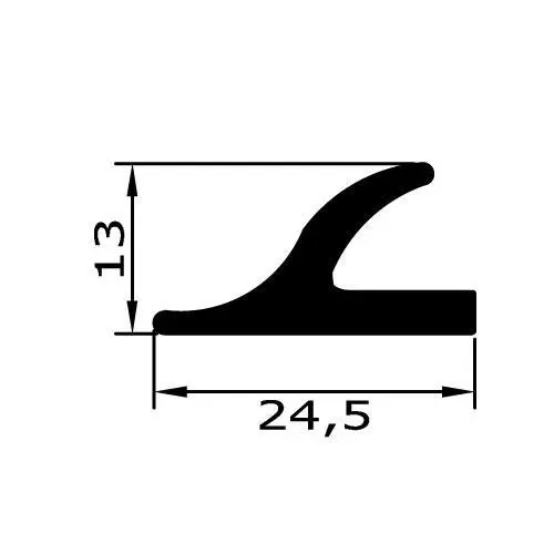 Voll- und Moosgummi-Profile - Kühlschrankdichtung Meterware | Höhe: 13 mm | Farbe: schwarz