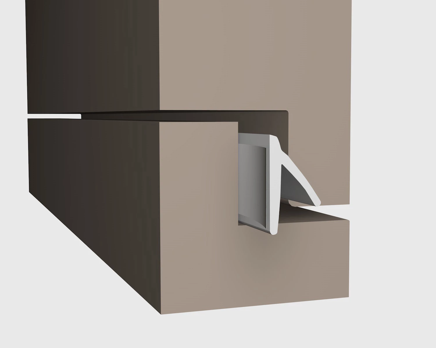 Klebedichtung-Fenster Klebedichtung wird eingenutet