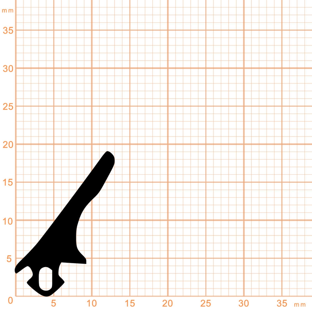 Mitteldichtungen - Mitteldichtung für Metallfenster | 19 mm Höhe | Farbe: schwarz