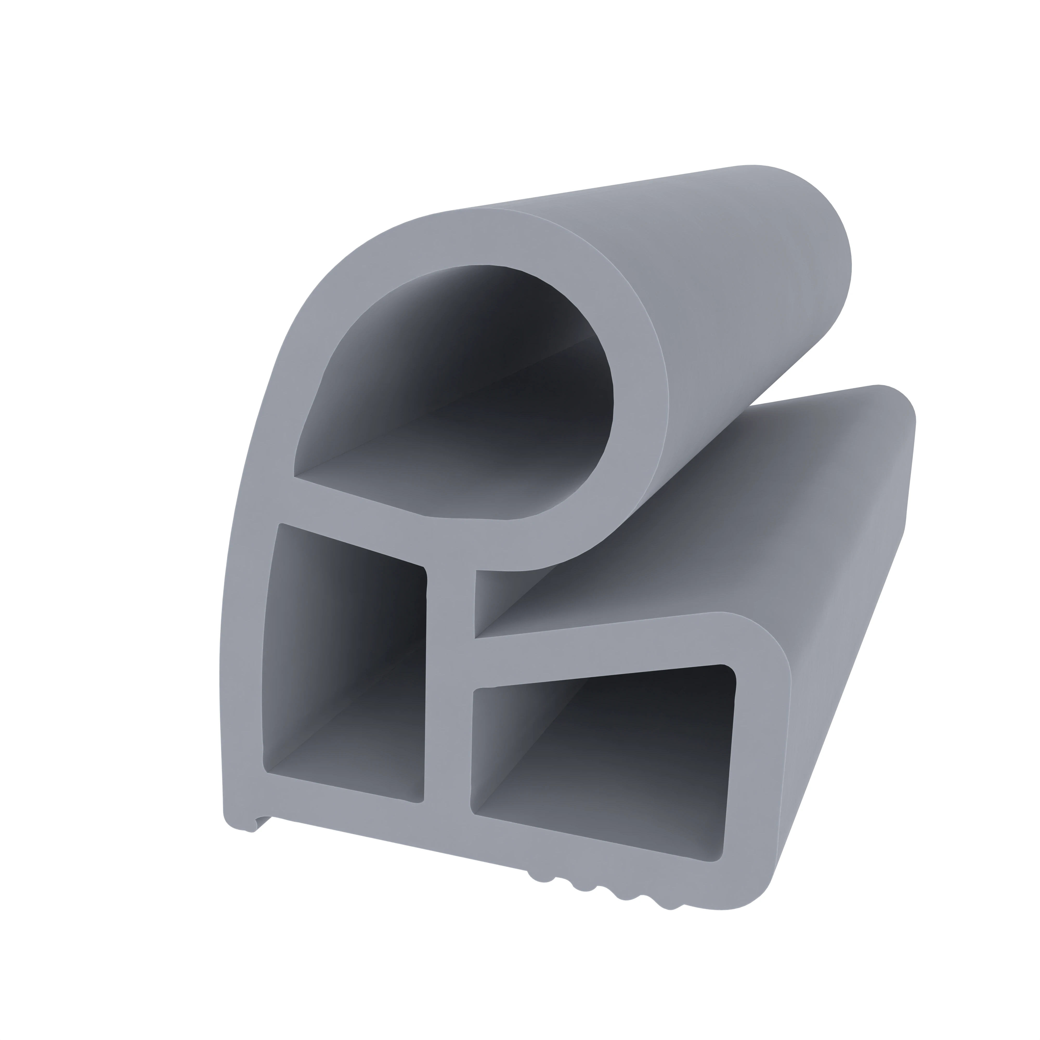 Stahlzargendichtung für seitliche Nut | 18 mm Höhe | Farbe: grau