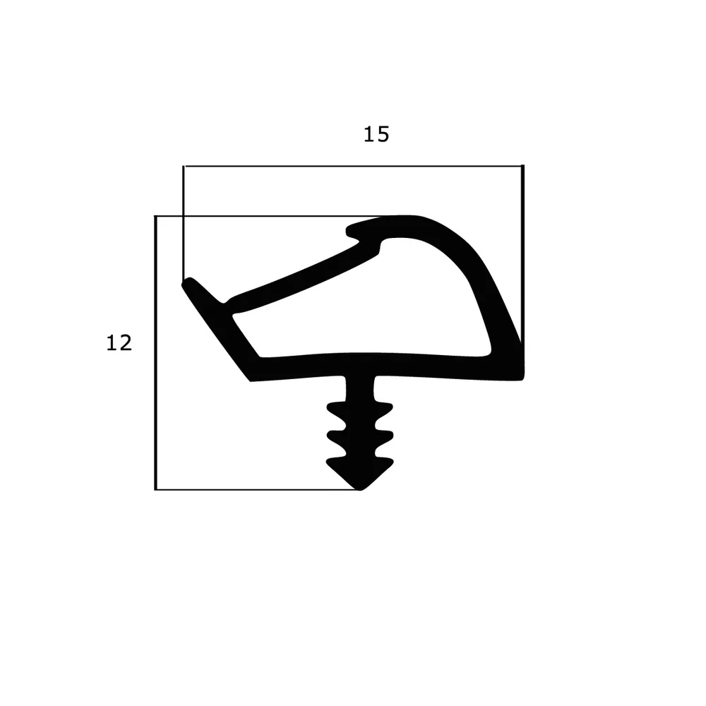 Türrahmen Dichtung - Holzzargendichtung für Zimmertüren | 14 mm Falzbreite | Farbe: grau