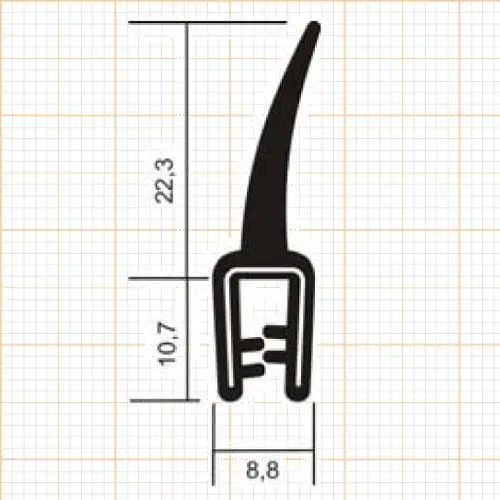 Kantenschutzprofil | Klemmbereich: 1-2,5 mm | Farbe: schwarz