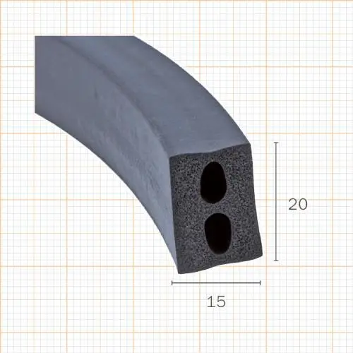 Restaurierungsmaterial - Dichtungsprofil für Bootsluken | Höhe: 20 mm | Farbe: schwarz