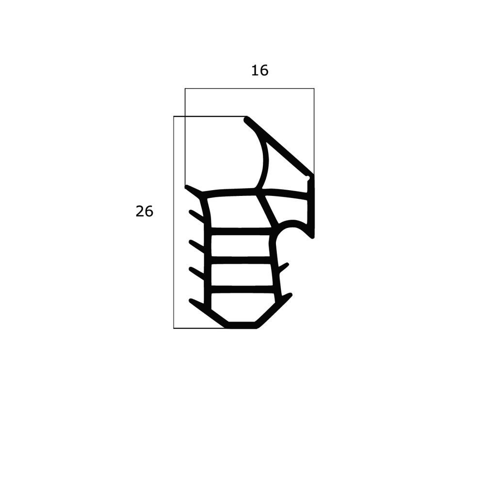 Türrahmen Dichtung - Stahlzargendichtung für Westag und Getalit Metalltüren | 26 mm Höhe | Farbe: weiß