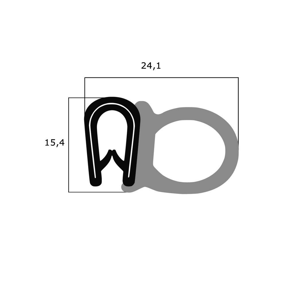 Kantenschutz Dichtprofile - Kantenschutzprofil | Klemmbereich: 2 - 4 mm | Farbe: schwarz