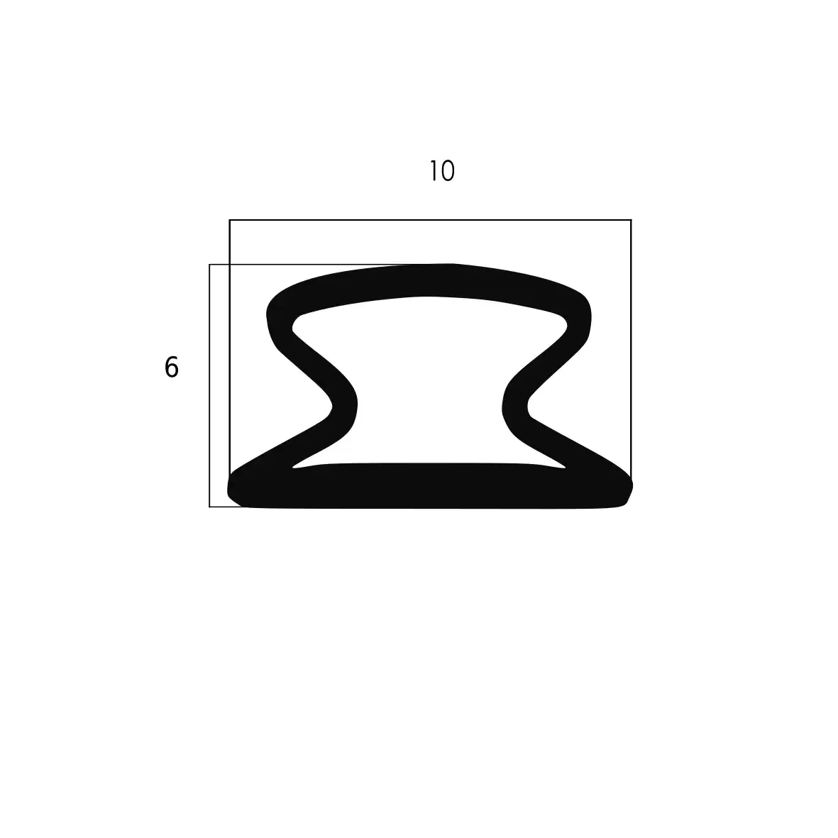 Marktplatzartikel - Dichtungsprofil sk 10 mm breit, für 3-5 mm Spalt