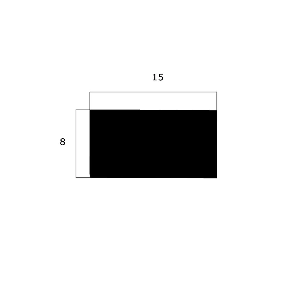 Moosgummi - Moosgummidichtung vierkant | 15 mm Breite | Farbe: schwarz