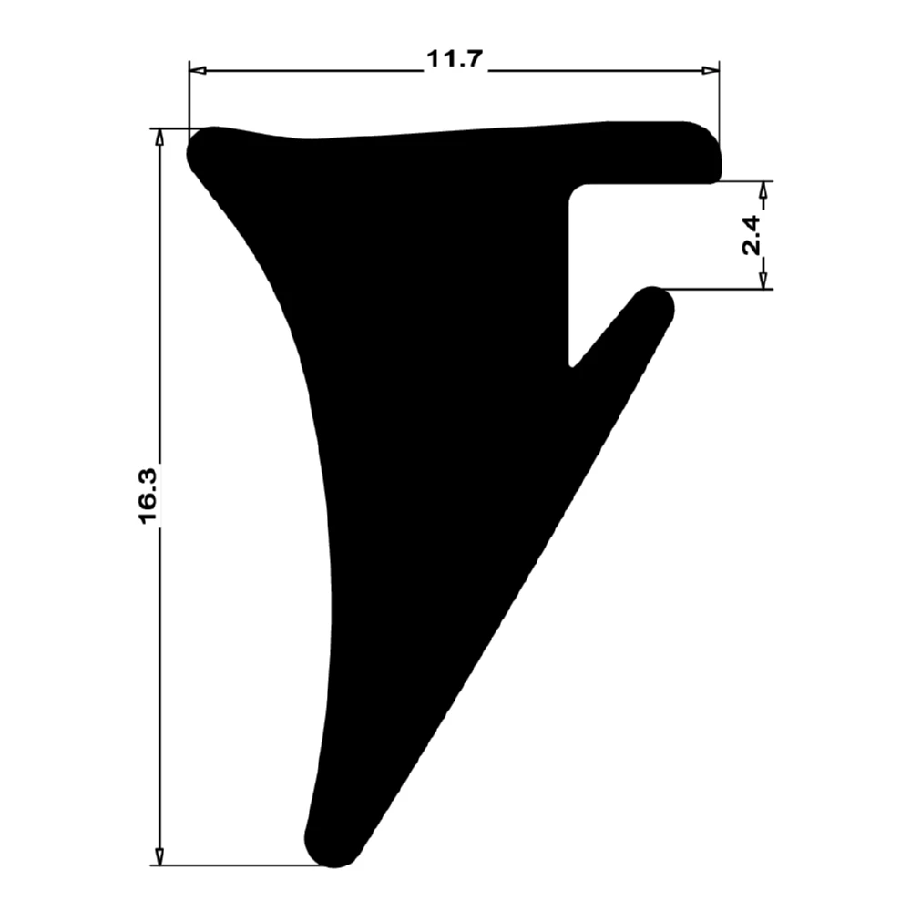 Verglasungsdichtung für Fenster | 12 mm Breite | Farbe: schwarz