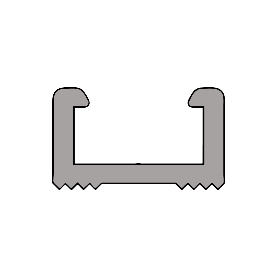 Metallschiene für Anpressdichtungen | 2000 mm Länge | Farbe: alu-werkblank Metallschiene für Anpressdichtungen | 2000 mm Länge | Farbe: alu-werkblank