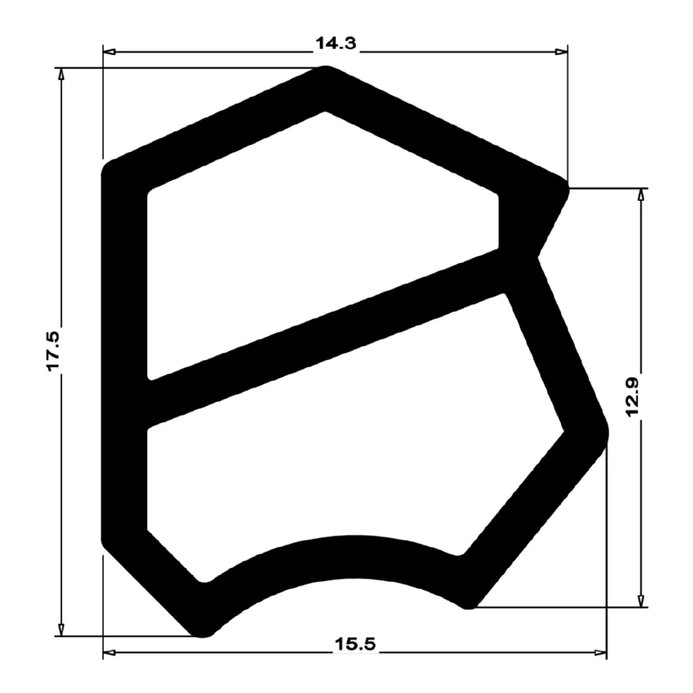 Stahlzargendichtung für Stahlprofile | 14 mm Breite | Farbe: grau
