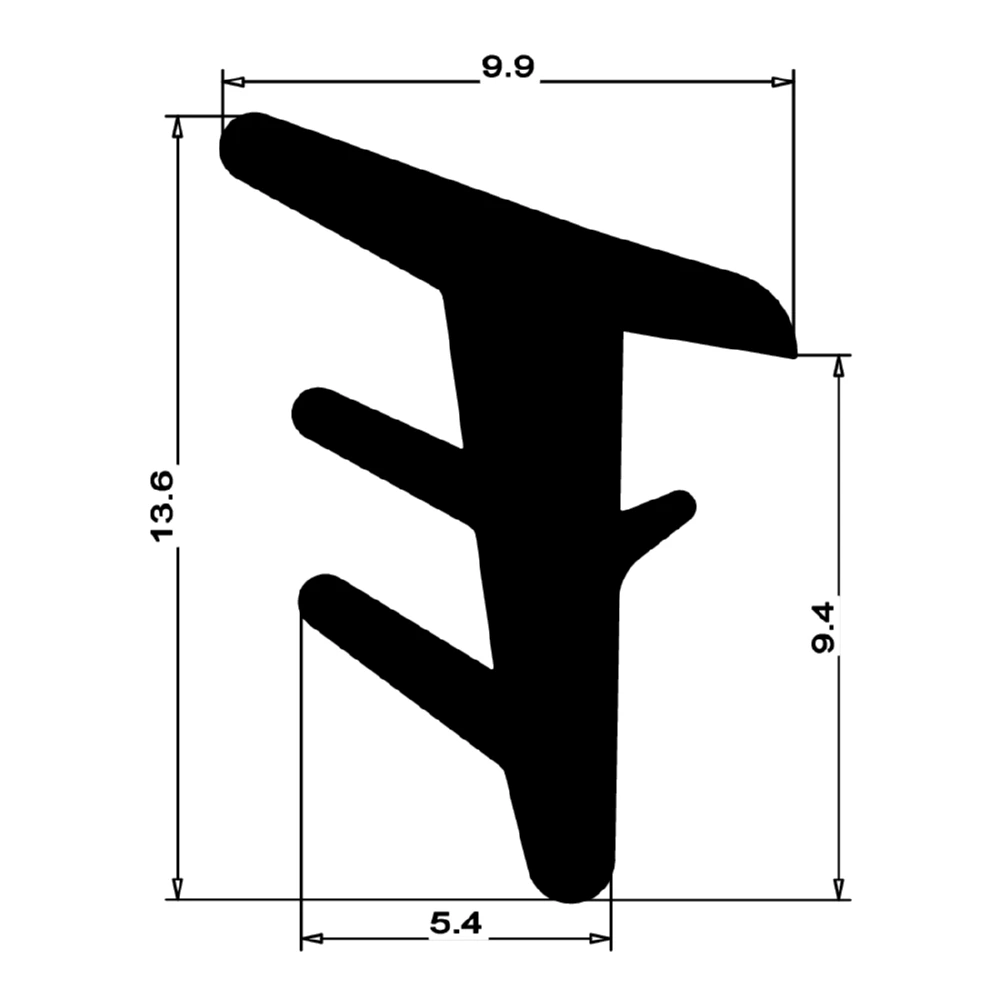 Verglasungsdichtungen - Verglasungsdichtung für Fenster | 13 mm Höhe | Farbe: schwarz