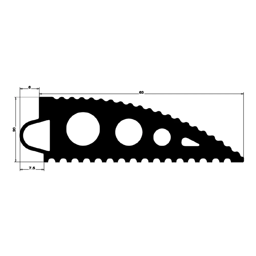 Universalschwellendichtung | Länge: 3000 mm | Farbe: Schwarz