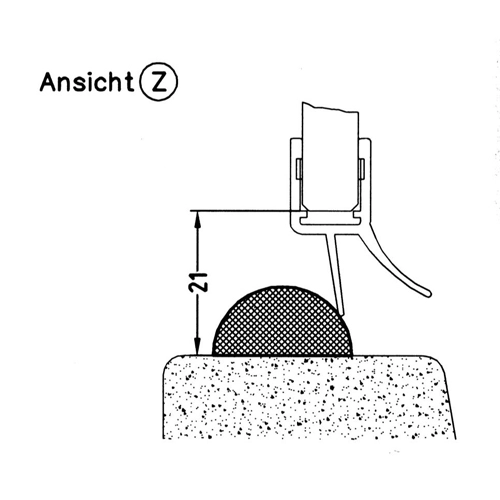 Waagrecht - Acrylhalbrundstab | Maße: 20 x 10 mm | Farbe: transparent