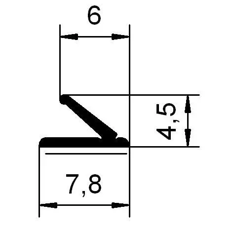 Klebedichtung  für Türen und Fenster | 7,8 mm Breite | Farbe: schwarz