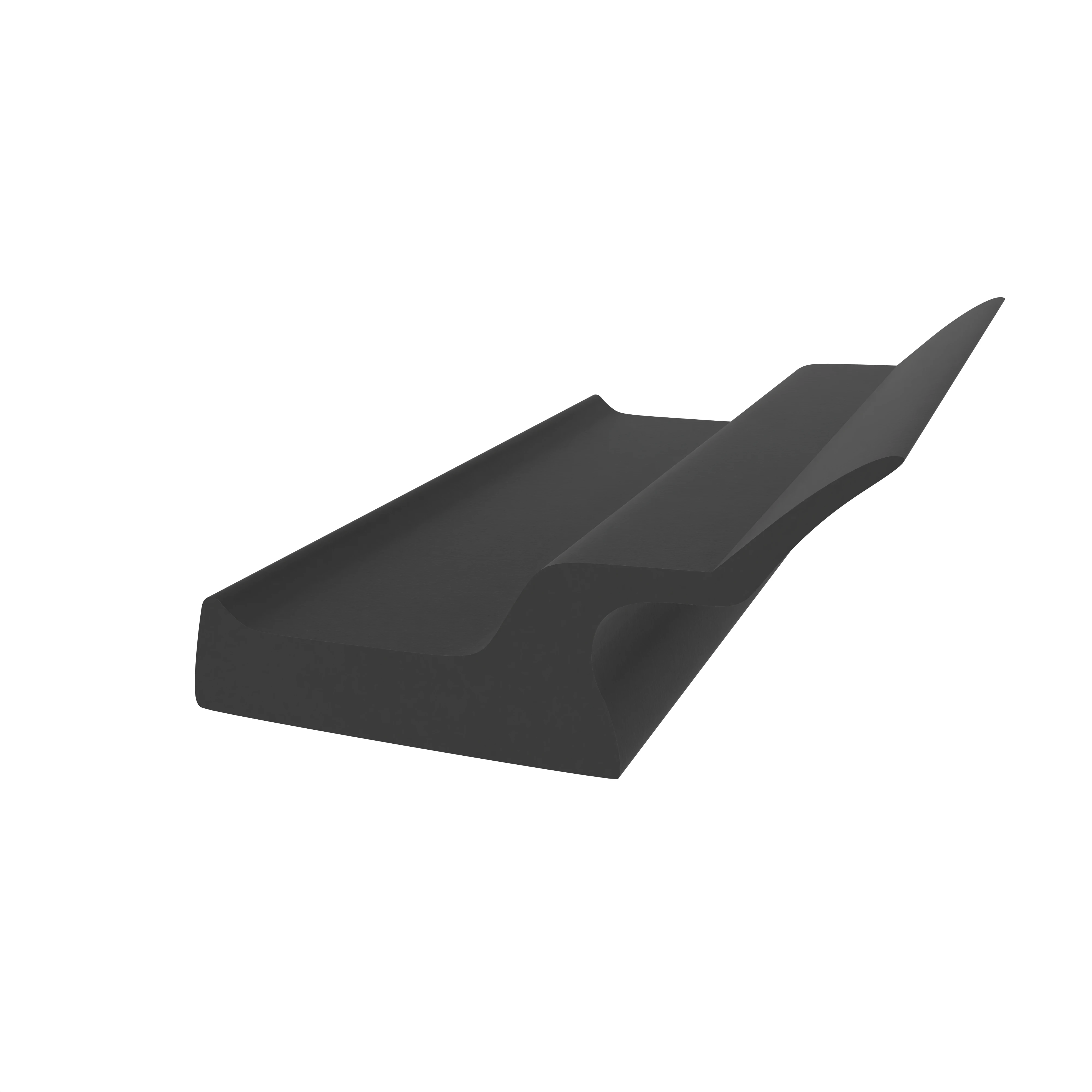 Lippendichtungen - Anschlagdichtung mit Lippe und glattem Fuß | 6,5 mm Höhe | Farbe: schwarz