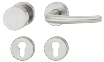 Türdrücker - Türdrücker-Garnitur mit Profilzylinder | Hoppe Denver E1310Z/42KV/42KVS | Farbe: silber