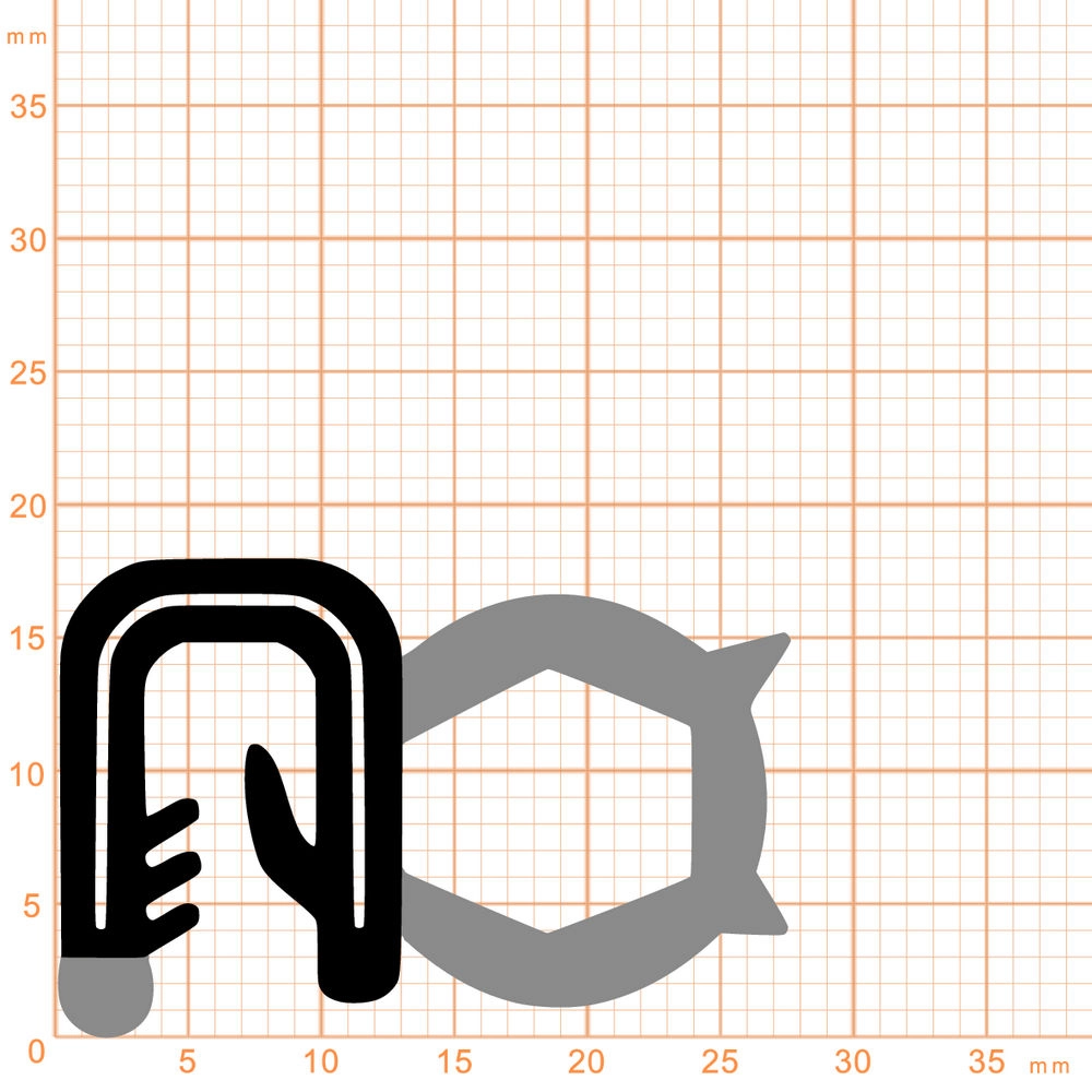 Kantenschutz Dichtprofile - Kantenschutz | Klemmbereich 3-5 mm | Farbe: schwarz