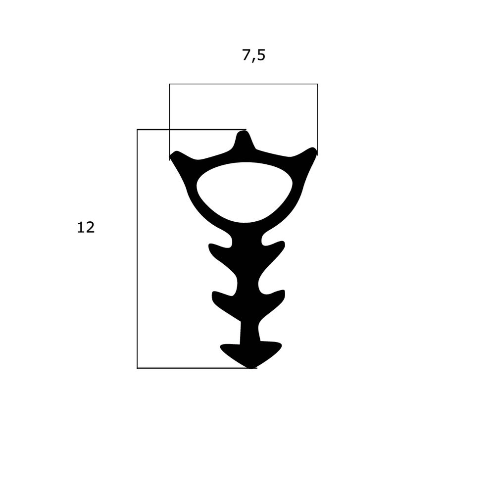 Türrahmen Dichtung - Holzzargendichtung für Haustüren | 3 mm Nutbreite | Farbe: schwarz
