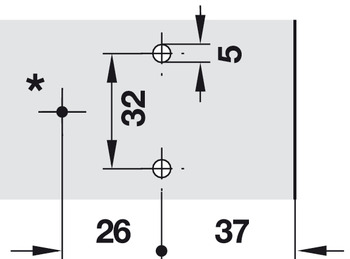 Scharniere - Kreuzmontageplatte von Blum | Modell: 175H9190.22 | Distanz: 0 mm