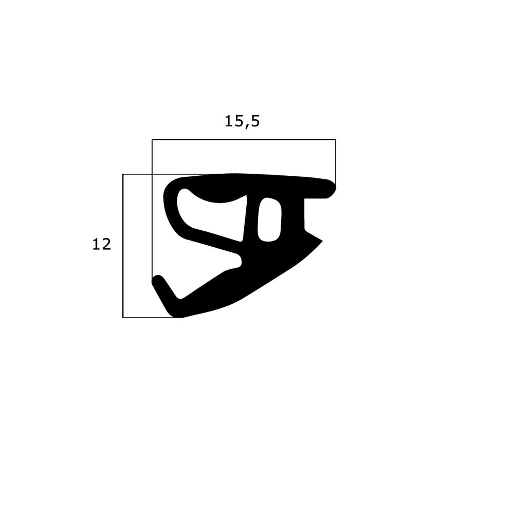 Verglasungsdichtungen - Verglasungsdichtung für Hueck Fenster | 15,5 mm Breite | Farbe: schwarz