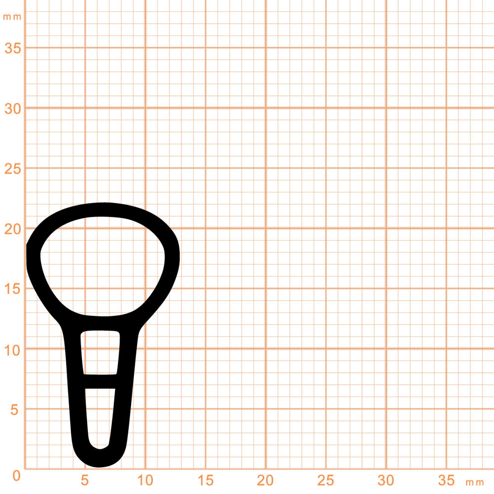 Türrahmen Dichtung - Stahlzargendichtung für Stahlrahmen | 22 mm Höhe | Farbe: beige