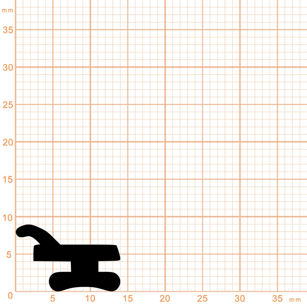 Lippendichtungen - Anschlagdichtung für Metallfenster | 9 mm Höhe | Farbe: schwarz
