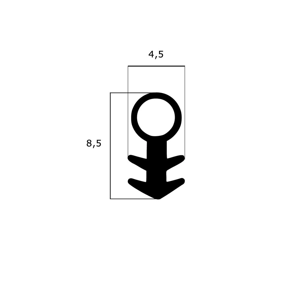 Türrahmen Dichtung - Schlauchdichtung für Holzfenster und -türen | 4 mm Durchmesser | Farbe: schwarz