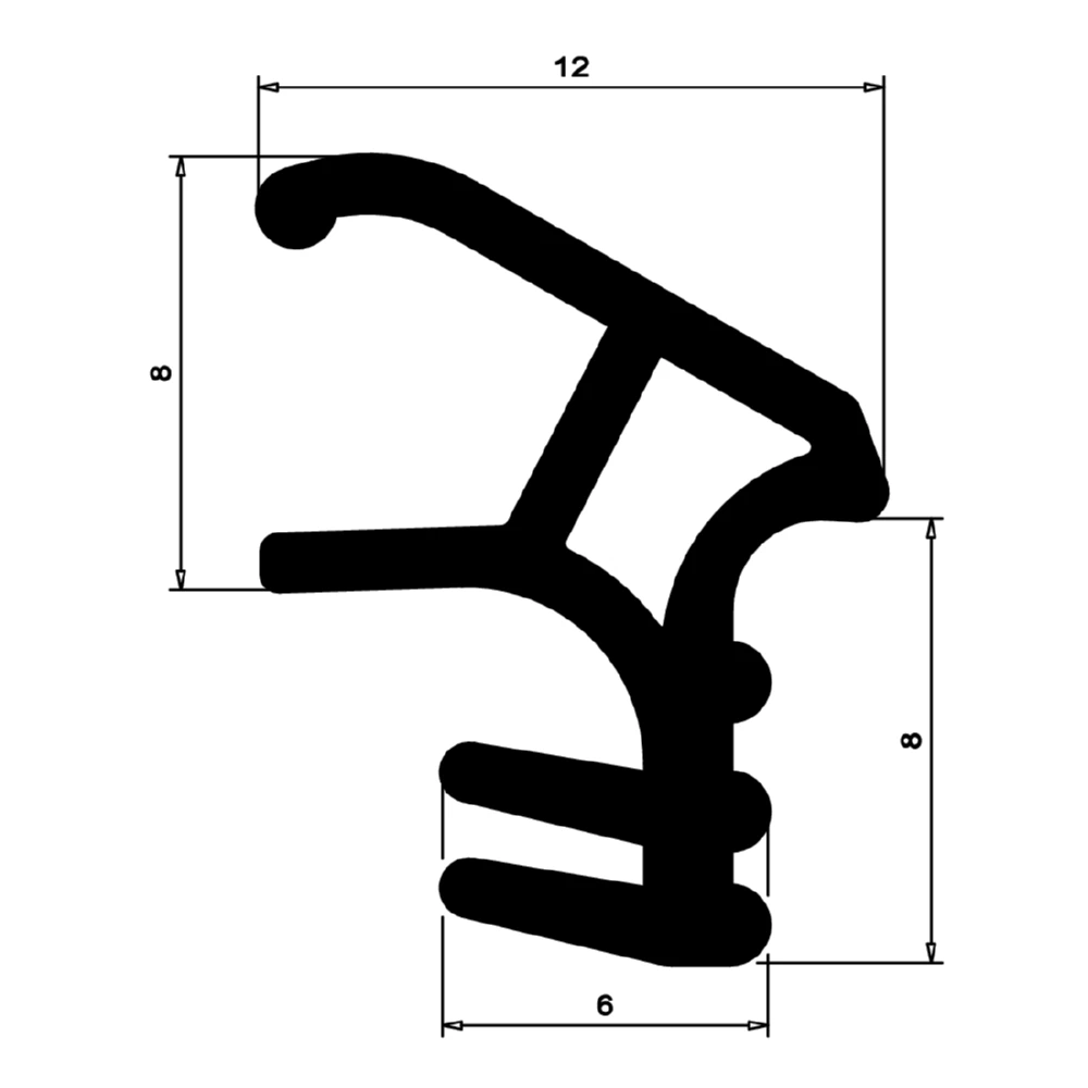 Stahlzargendichtung für Stahltüren | 12 mm Breite | Farbe: weiß