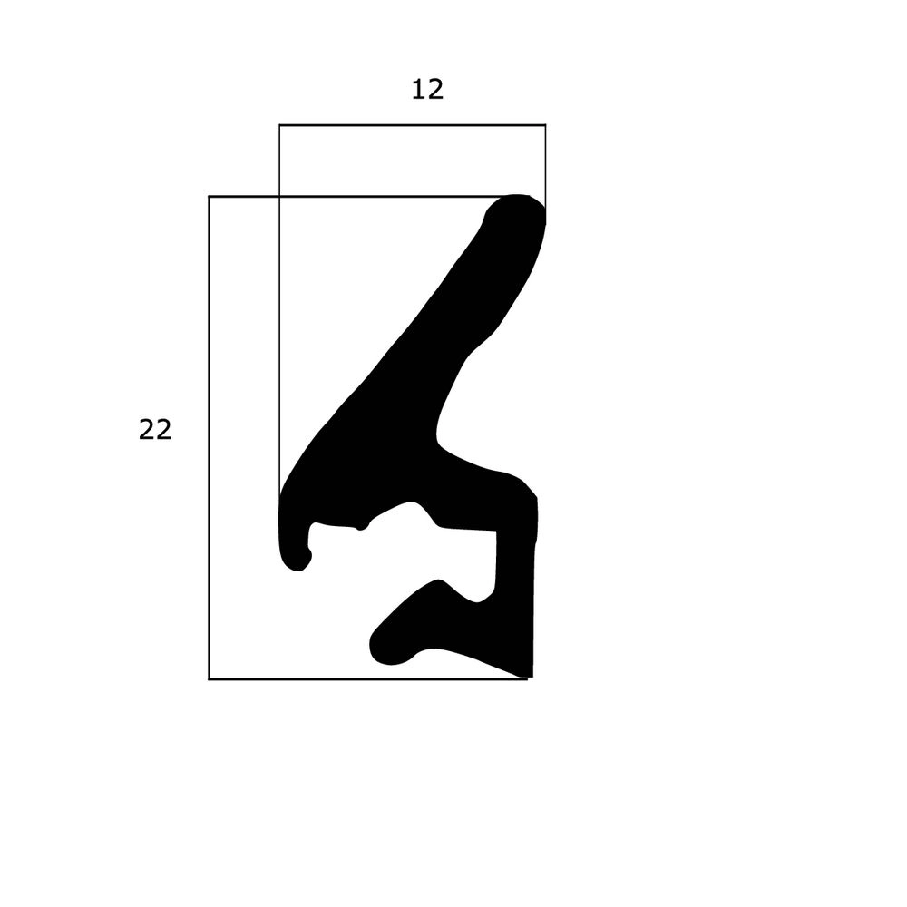 Mitteldichtungen - Mitteldichtung für Metall- und Alufenster | 22 mm Höhe | Farbe: schwarz