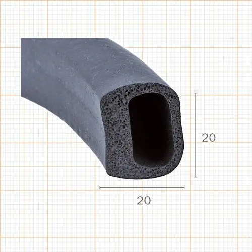 Restaurierungsmaterial - Moosgummiprofil für Boote | Höhe: 20 mm | Farbe: schwarz 